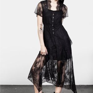 Disturbia mourning lace midaxi dress